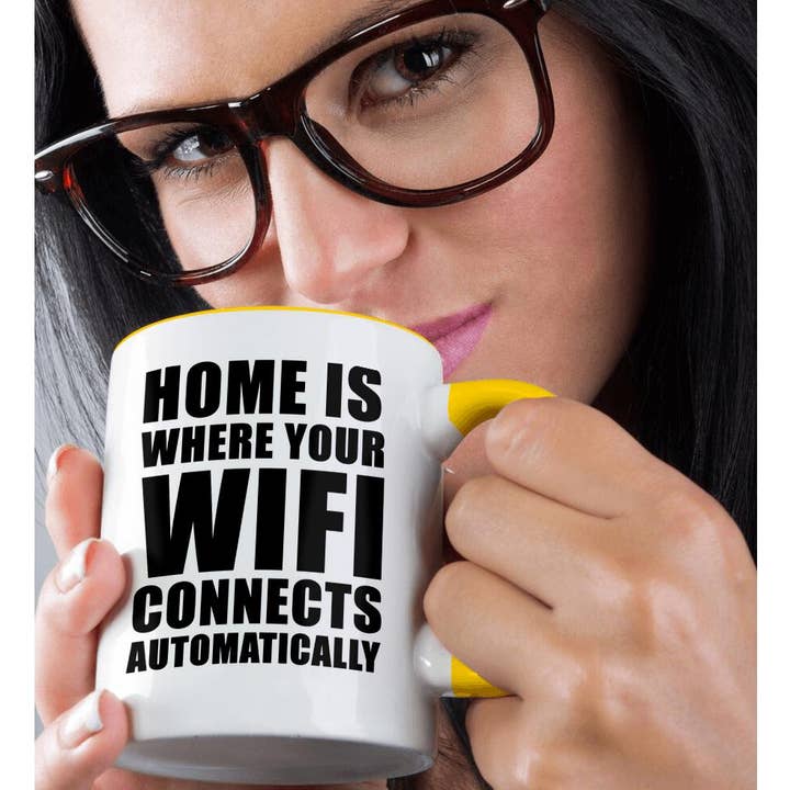 3dRose - Wholesale Coffee Mug - 3dRose, Home Is Where Your Wifi Connects Automatically Black, Mug1
