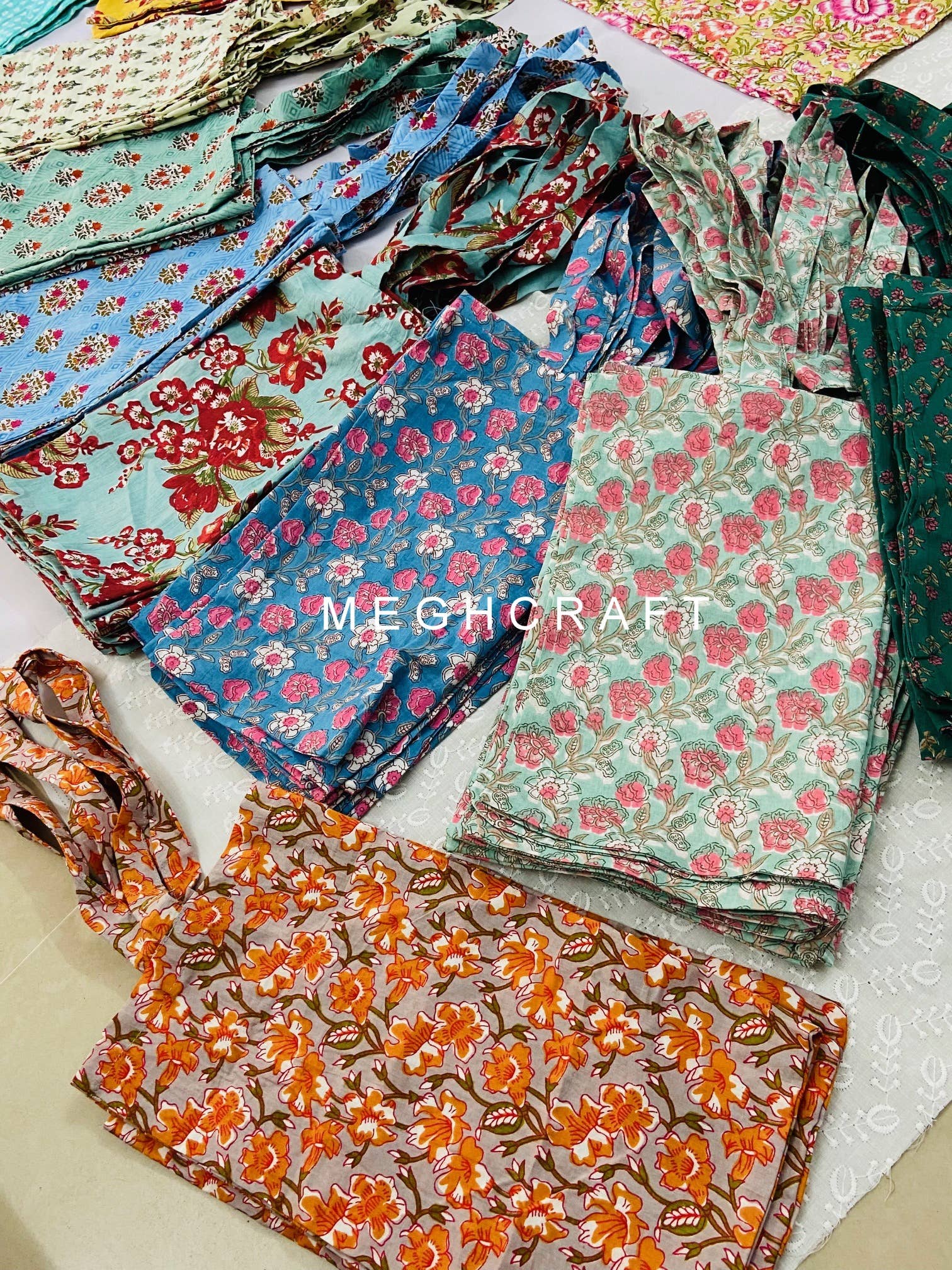 Meghcraft - Wholesale Cadeautasje - Cotton handbedrukt boodschappentas - cadeau- en weggeefzak1
