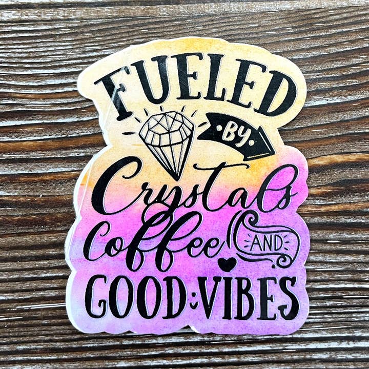 Orange og Lilla Boho Krystaller Die Cut Sticker, Graphic Art Sticker, Vinyl, Kan Gøre Brugerdefineret for engroshandel hos Handmade by Marlayna