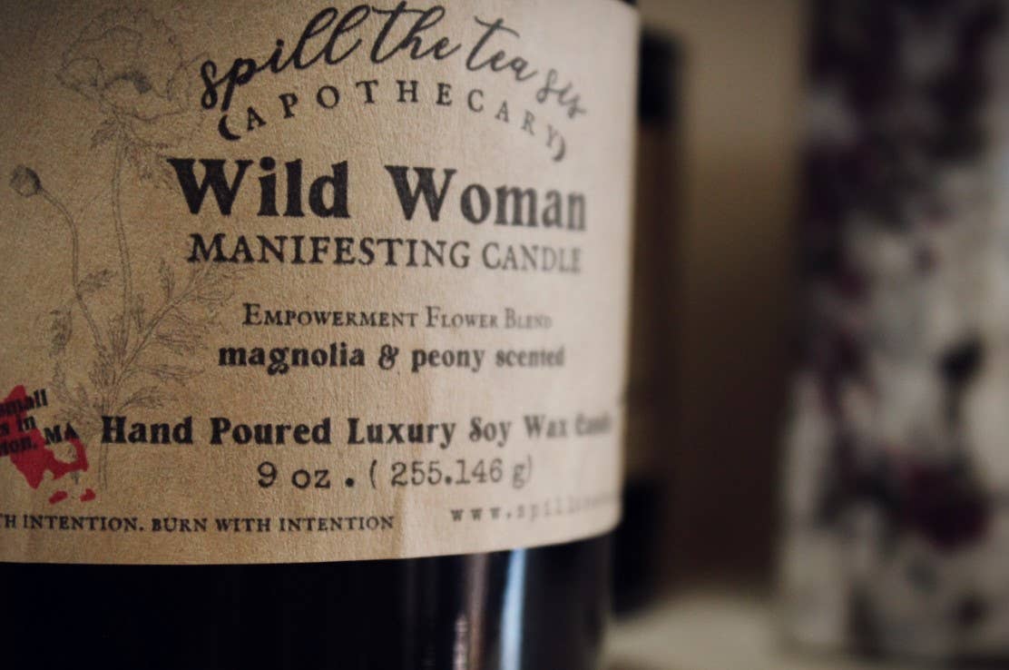 Spill the Tea Sis Apothecary - Wholesale Jar/Filled Candle - Wild Woman Empower Goddess Divine Feminine Intention Candle1