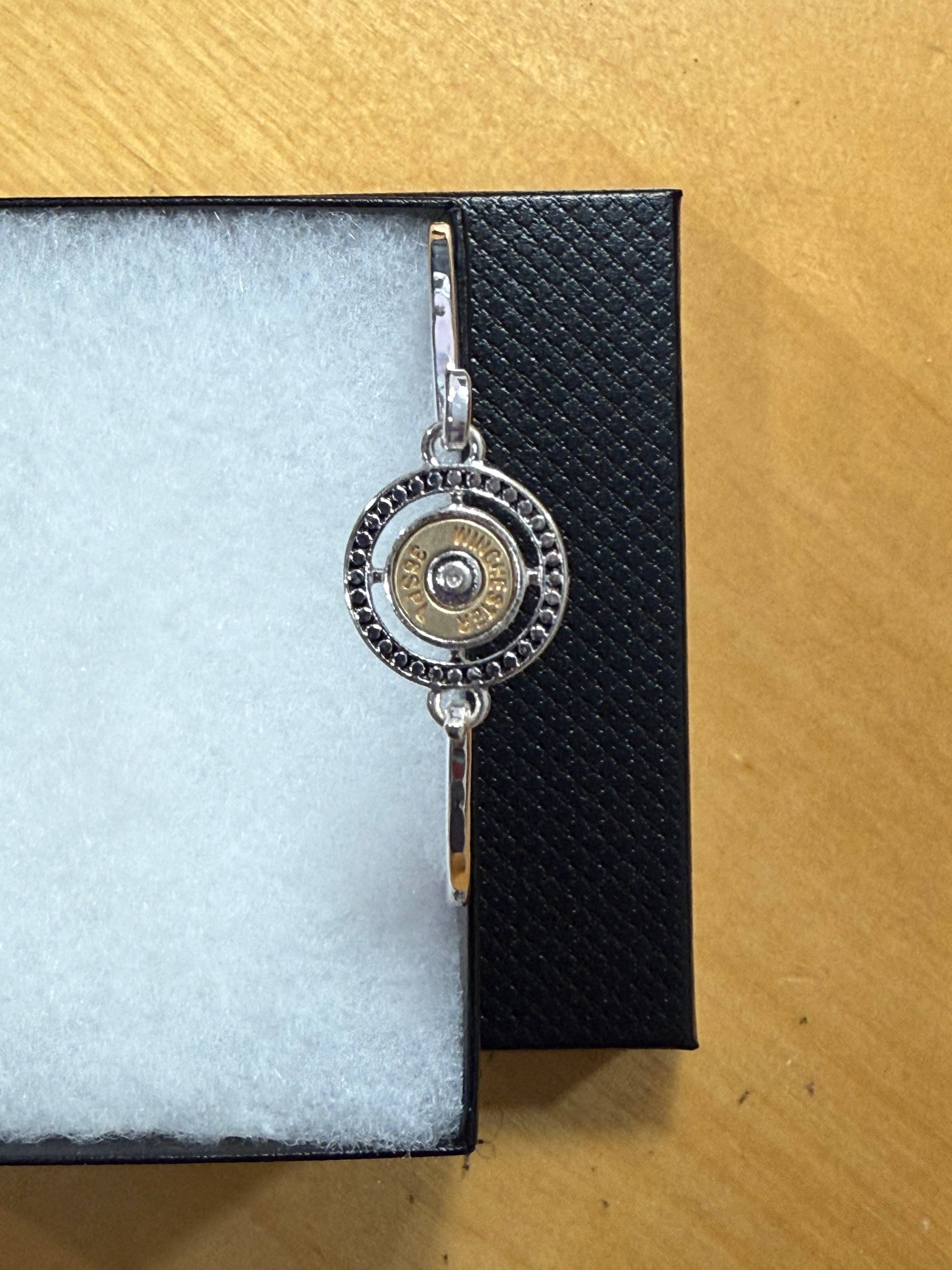 0011 PREMIERE - Venta al por mayor Brazalete - FR4263 Pulsera de Fundición de Bala de Objetivo Winchester Oro_Plata1