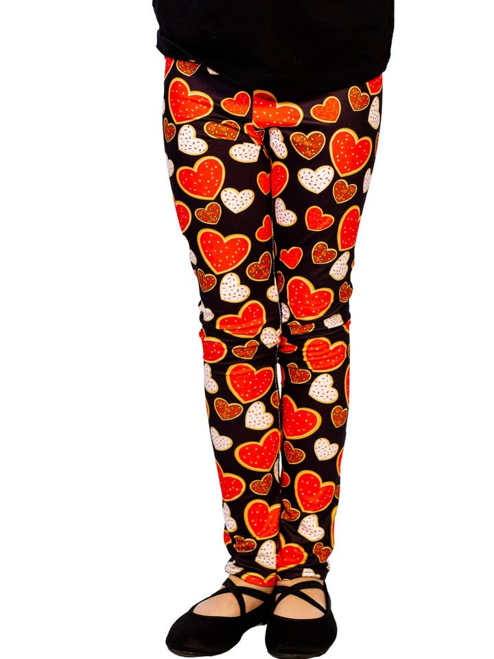 Great Lakes Kids Apparel - Venta al por mayor Leggings modernos - Niños - Leggings de San Valentín con Corazones1