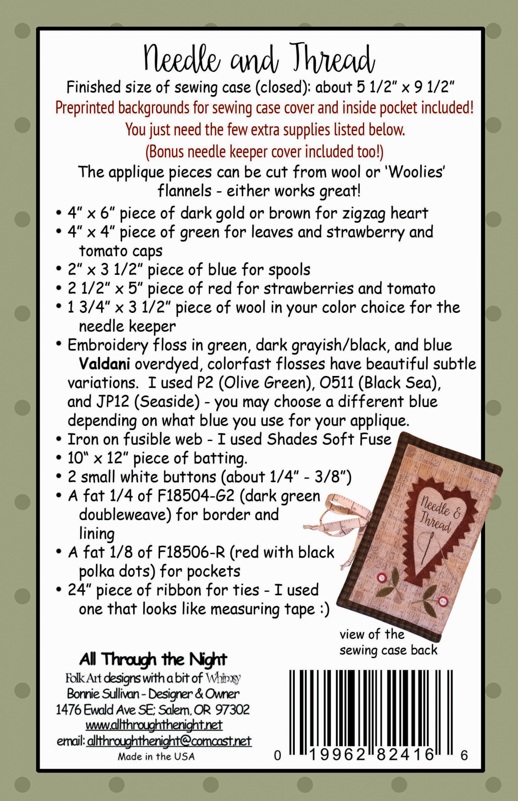 All Through The Night - Wholesale Craft Sewing Kit - 1805 - Needle & Thread Sewing Case1