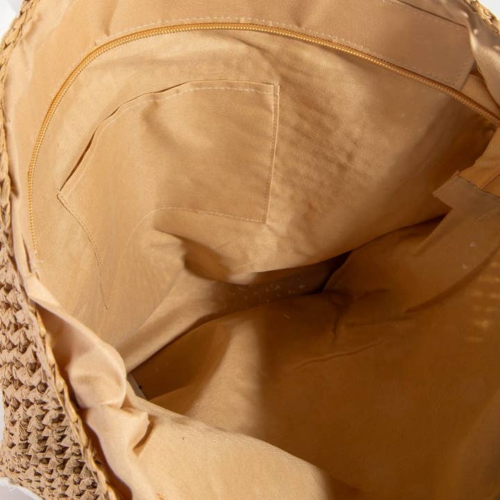 Collections by Fame Accessories – Engroshandel Tote bag - Dame – Stråflettet hattebærer-totetaske3