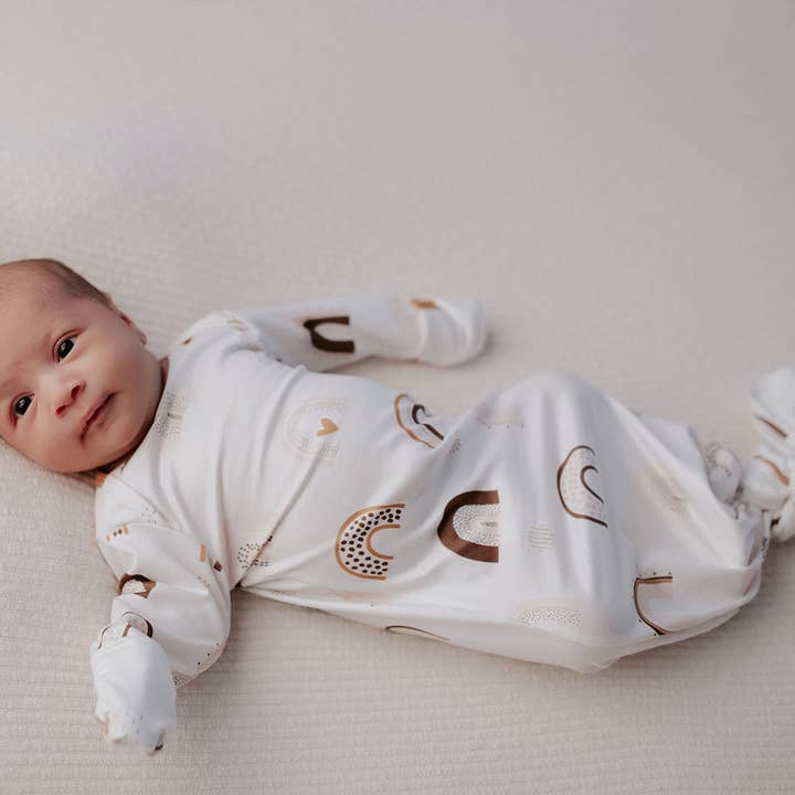 Three Little Tots – wholesale Baby gown – Baby – Rainbow Knotted Gown9