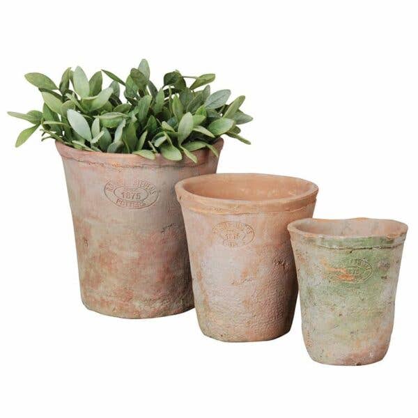 Esschert Design USA - Wholesale Plant Pot - Aged Terracotta Set of 3 Round Flower Pots - Small0