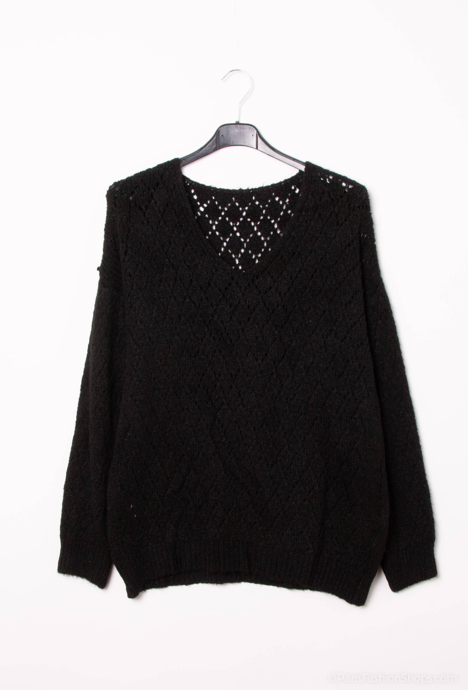 Pépouz' Paris - Vente Pull en maille – femme - Pull en mohair ajourée motif losange PP250516
