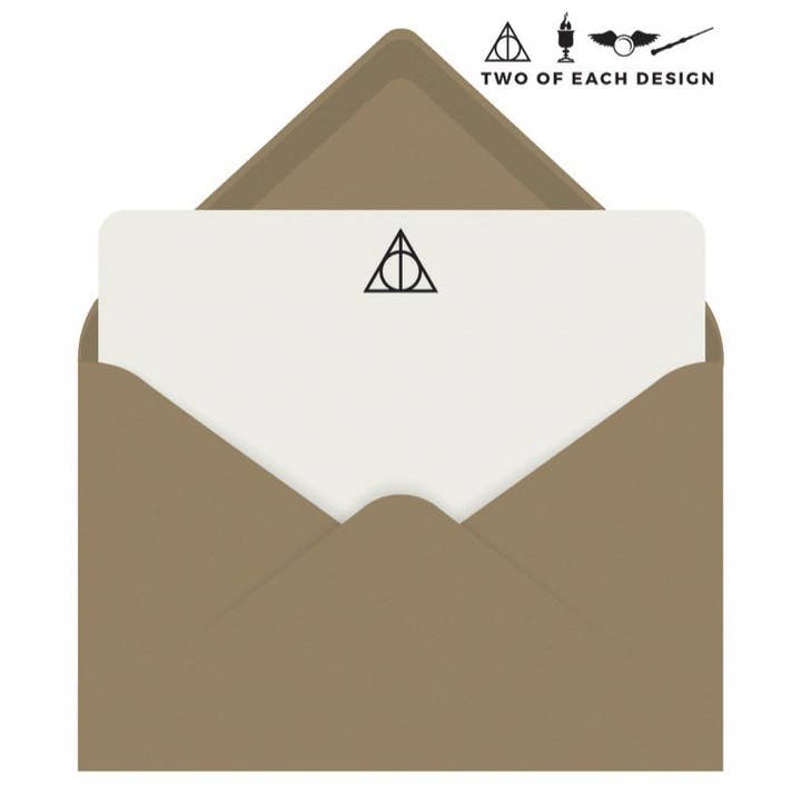 Letterpress Jess - Vendita all'ingrosso Set di cartoleria/cancelleria - Biglietto di auguri con scritta «Harry Potter Wizards», confezione da 8