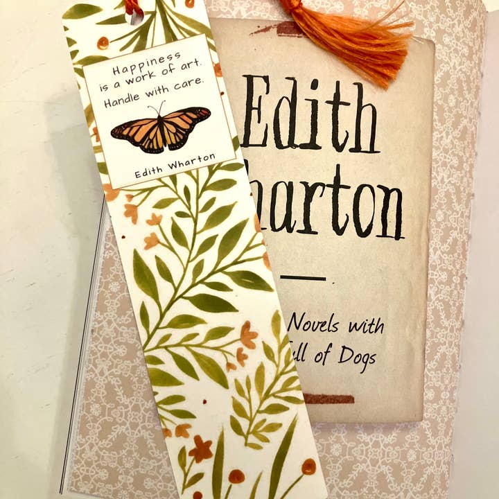 Edith Wharton Bogmærke "Lykke er et kunstværk" citat for engroshandel hos She Said It.