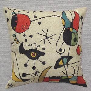 natural habitat - Wholesale Throw/Decorative Pillow - Pillow Chainstitch 18" Miro #8 Cream2