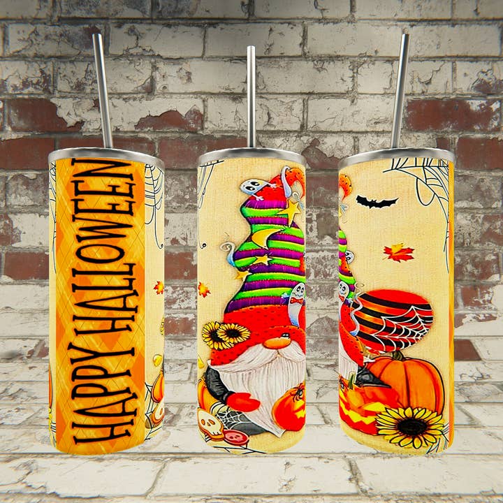 Happy Halloween Gnome for wholesale by Triple D's Tumblers n More