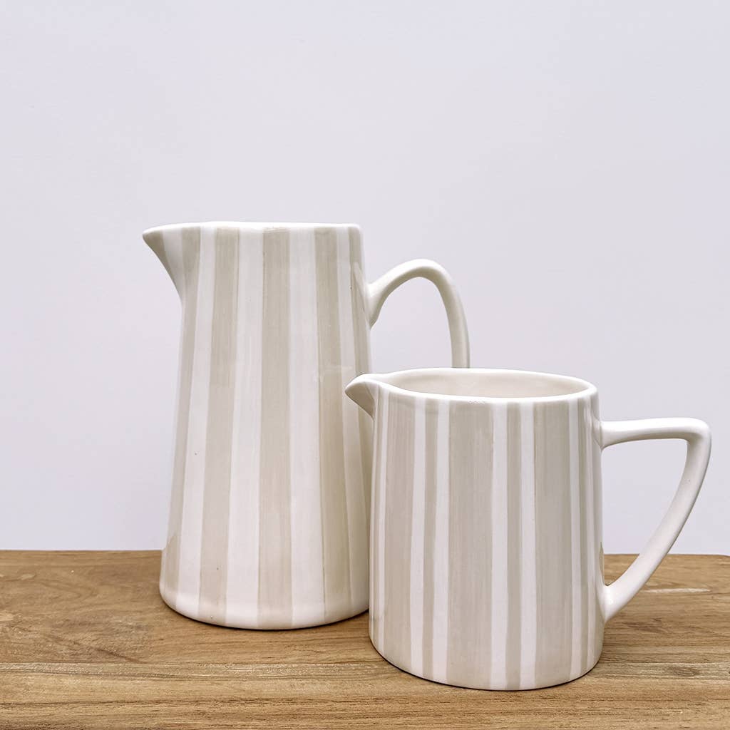 Opjet Paris - Wholesale Pitcher - Pitcher stripe gm sand L17.8 W12.5 H21.3cm1