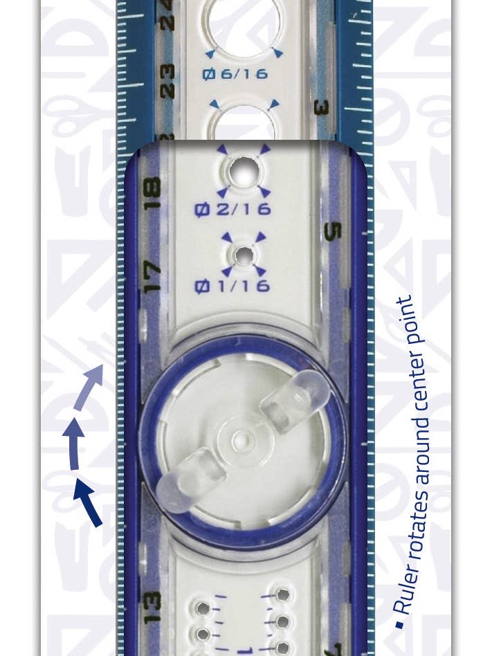 2-in-1 Circle Ruler Measuring & Compass Tool 12" / 30cm for wholesale by Maped Helix USA