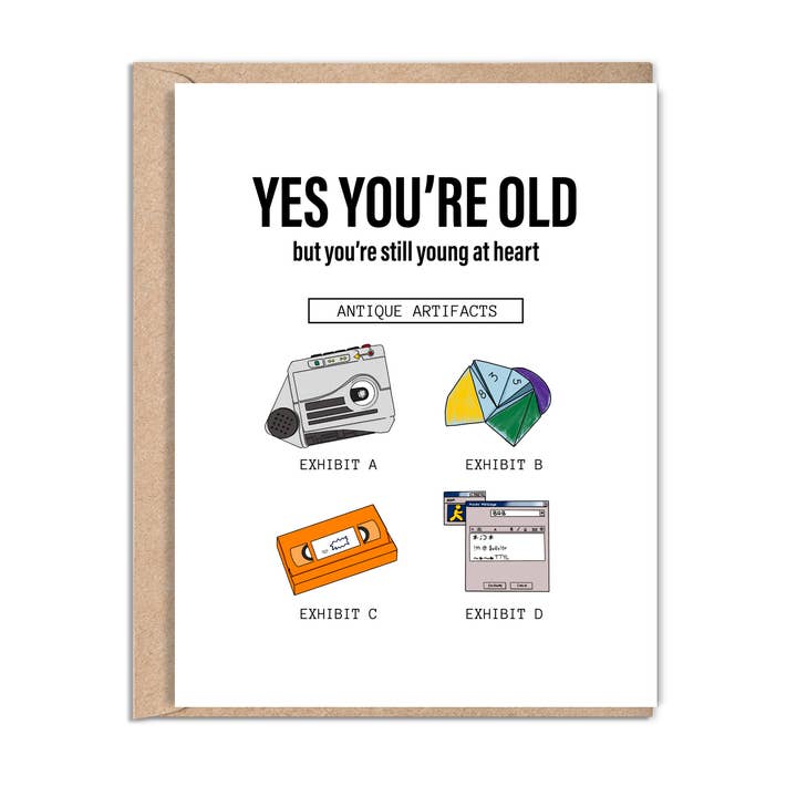 90s Antique Milennial Birthday Greeting Card A2 for wholesale by Goods Made by Digitrillnana
