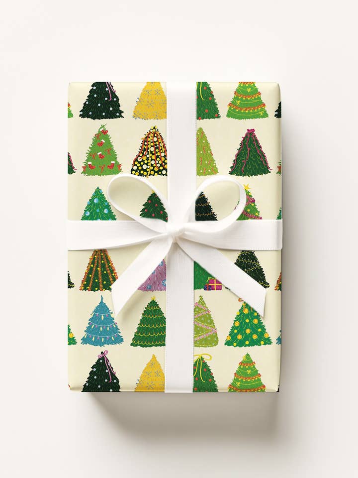 Christmas Trees Gift Wrap for wholesale by La Plante Carnivore