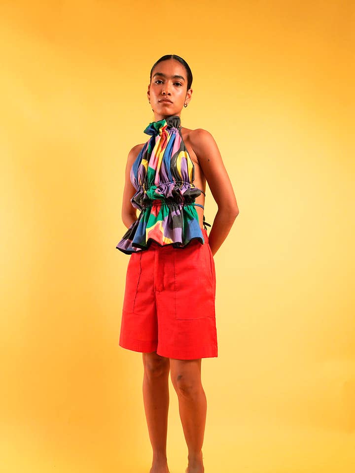 Nostalgia on Black Double Sided Blouse for wholesale by Fenáreta