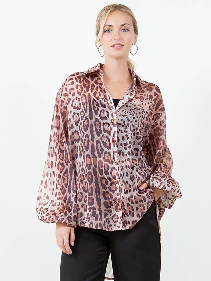 Luipaard blouse voor wholesale door Betsy Moss