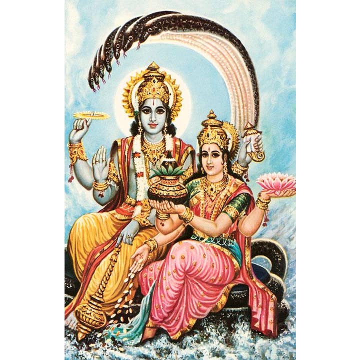 Found Image Press - Wholesale Stationery/Notecard Set - Greeting Card FG-410 Vishnu and Lakshmi