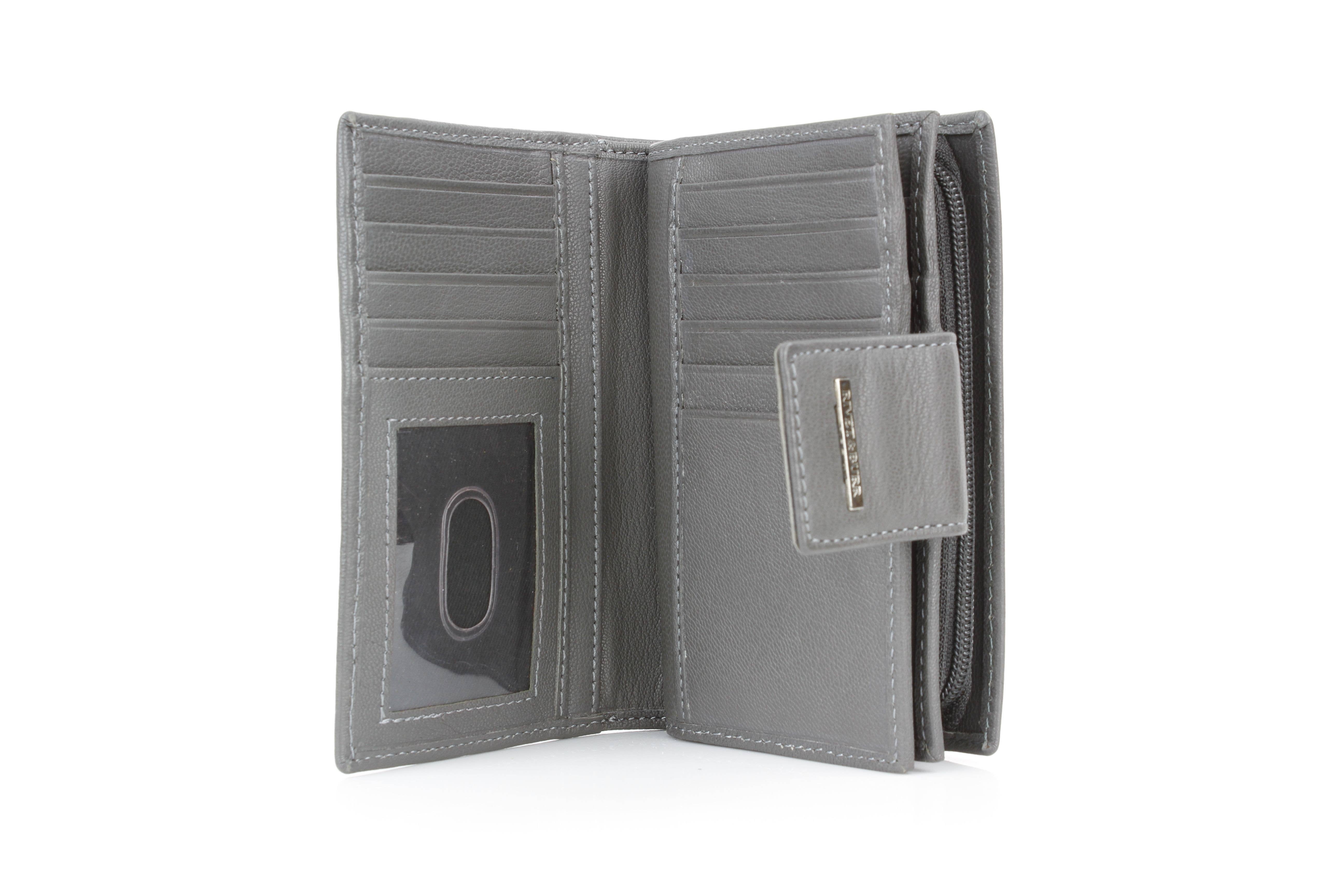 Leather Impressions Inc - Wholesale Wallet - Women's - Snap Leather Clutch Wallet | Zip Pocket RB LW 21 100111