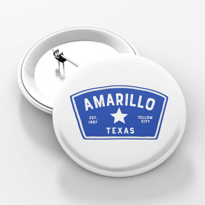 Amarillo Texas Button - Badge for wholesale by Made in Texas Co.