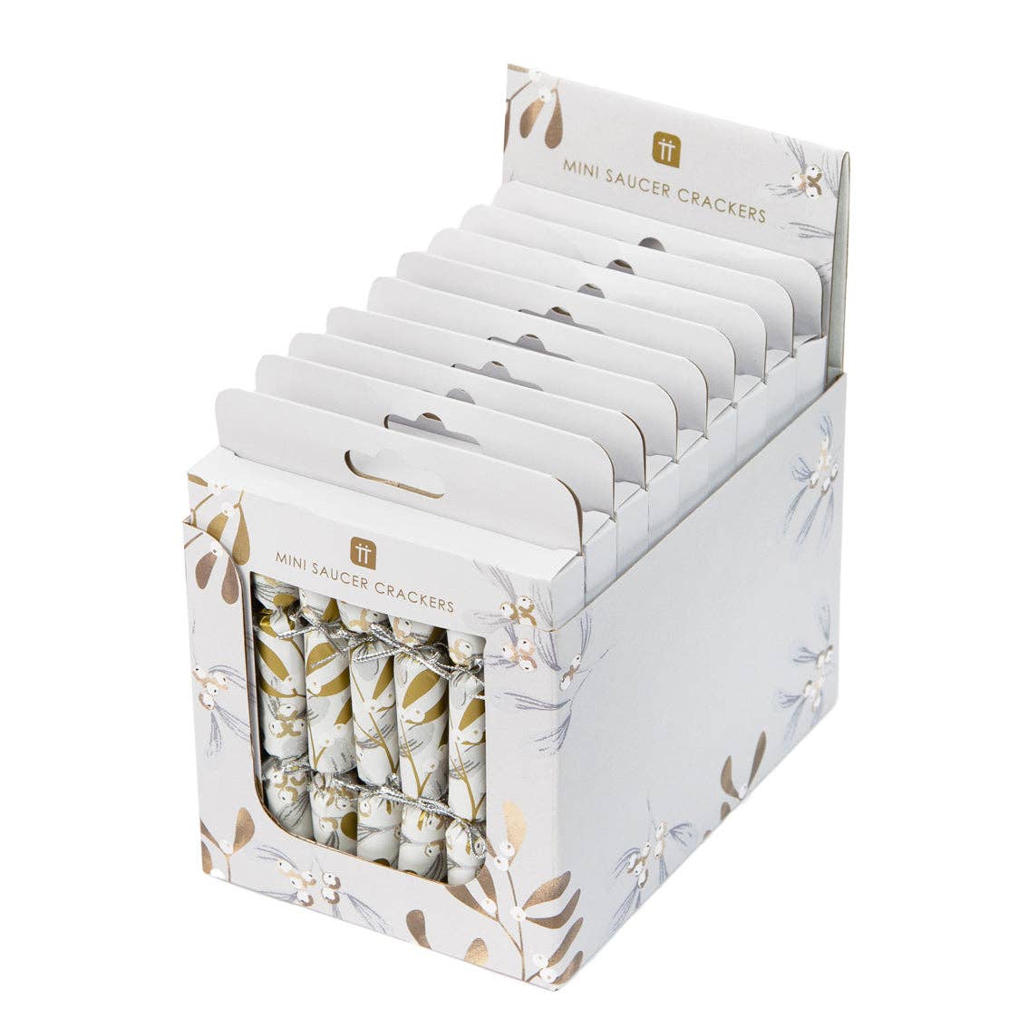 Talking Tables EU - Wholesale Christmas Decoration - Botanical Mistletoe Christmas Saucer Crackers - POS Unit0