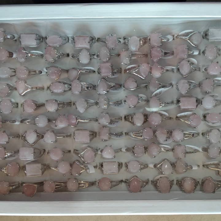 Keystone Crystals - Wholesale Jewelry Set - Gemstone Rings Assortment – 100 or 50 Mixed Stone Rings4