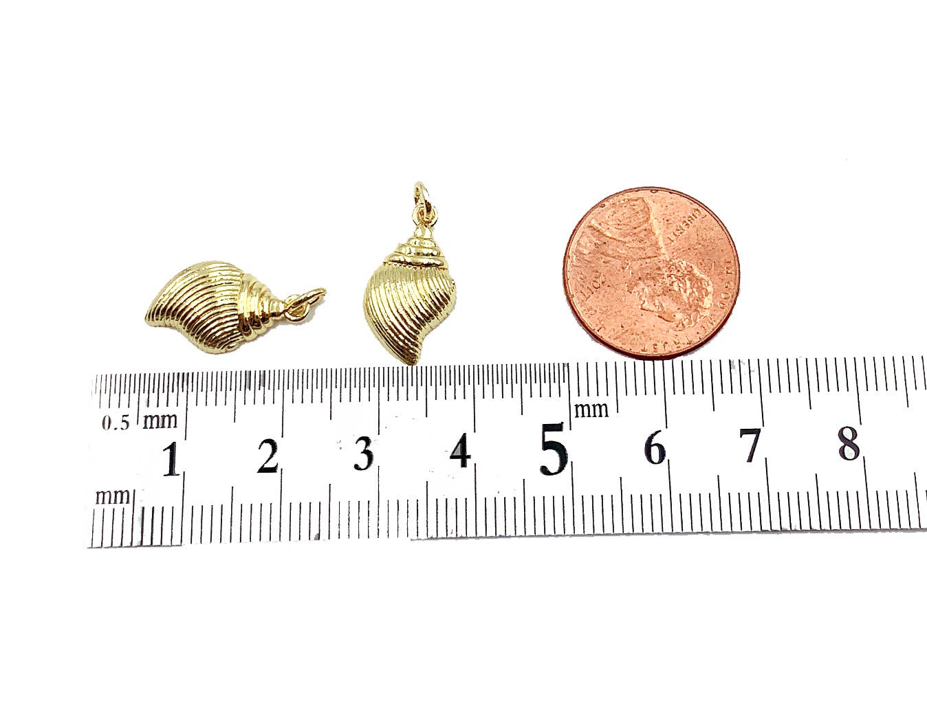 Beads Creation - Wholesale Individual Charm/Pendant - Gold Filled Hermit Crab Shell Charm Pendant, CP9443