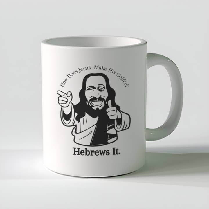 Sticker Bull - Venta al por mayor Taza - Taza de café Hebrews It Coffee Jesus de 11 onzas7