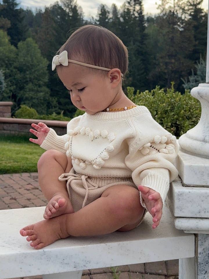 Knit Heart Sweater Romper for wholesale by Evvie Bean's