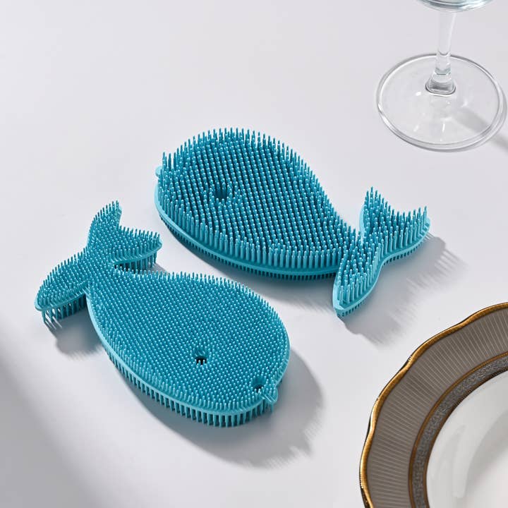 Fox Run Brands - Wholesale Cleaning brush - Fox Run Silicone Whale Dish Scrubber, 6" Kitchen Brush10