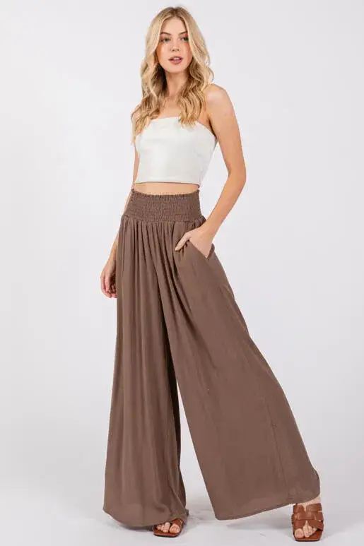 Final Touch – wholesale Pants – Women's – Heavy Gauze Wide Leg Pants - NP70263D-HV22