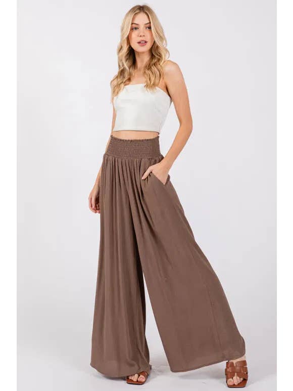Final Touch - Wholesale Pants - Women's - Heavy Gauze Wide Leg Pants - NP70263D-HV22