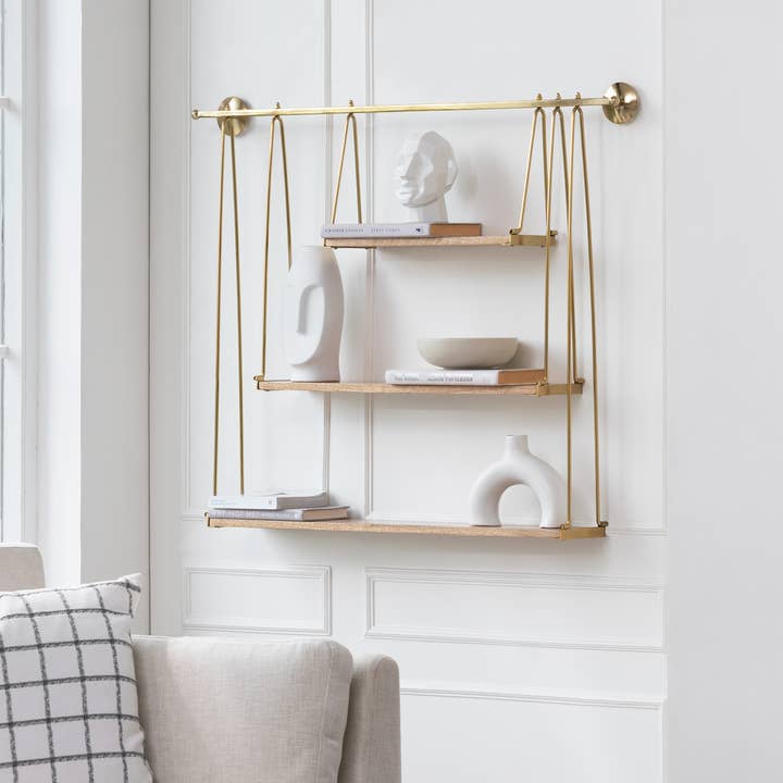 Luna — étagère murale suspendue moderne en bois à 3 niveaux pour la vente par MH London