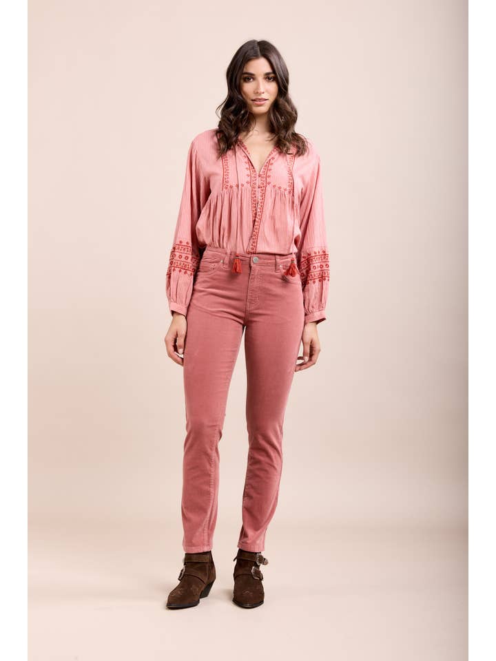 Toxik3 - Wholesale Pants - Women's - Toxik3 pantalon slim push-up stretch en velours milleraies13