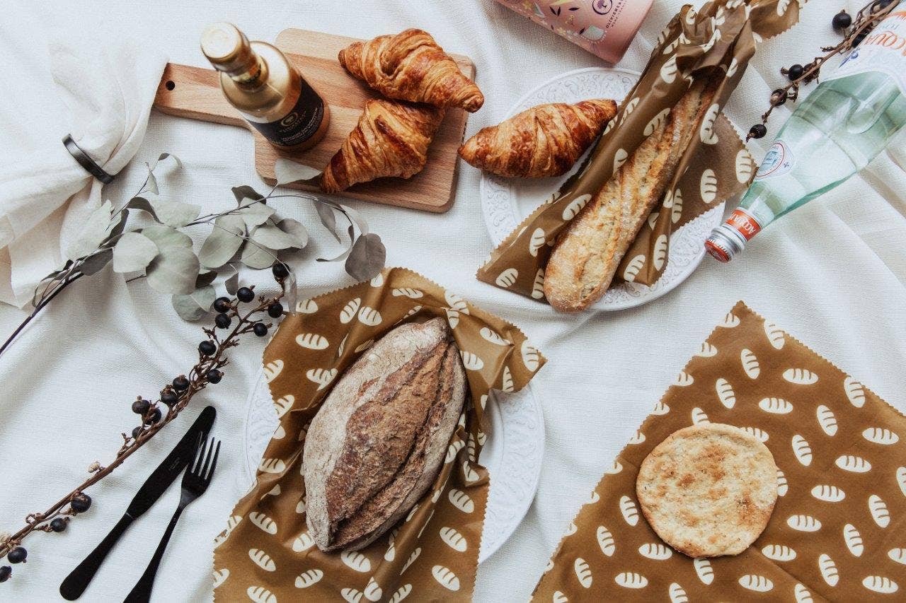 NUTS Innovations - Wholesale Food Storage Wrap/Bag - natural bread towel made from beeswax cloth2