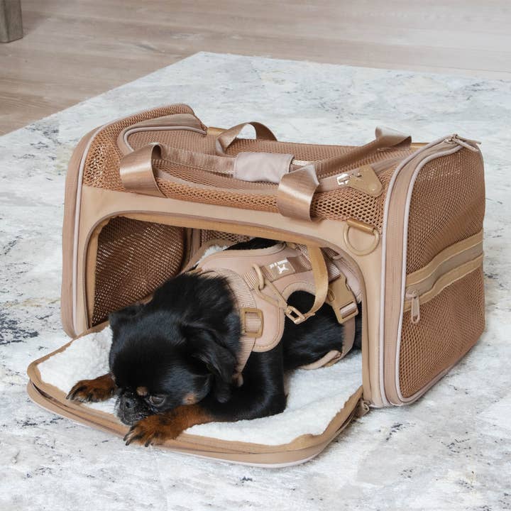 Tan Airline Approved Travel Pet Carrier for wholesale on Faire1