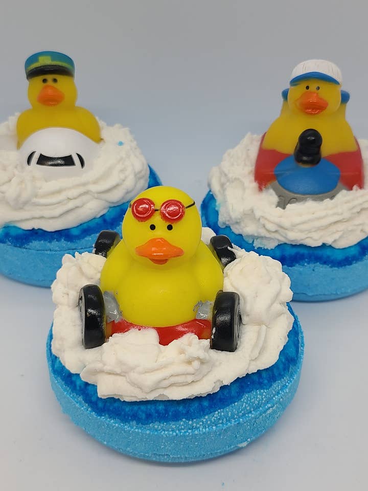 Boy Themed Bubble Frosting Inner Tube Bath Bombs for wholesale by Sassy Bubbles