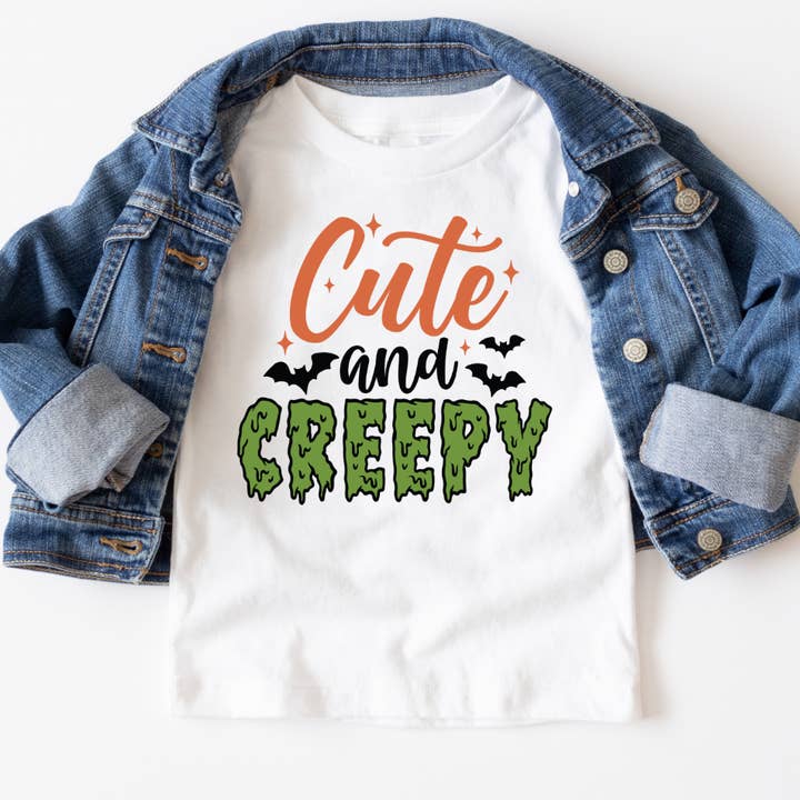 Cute And Creepy Youth Halloween Graphic Tee for wholesale by Mama and Littles Apparel