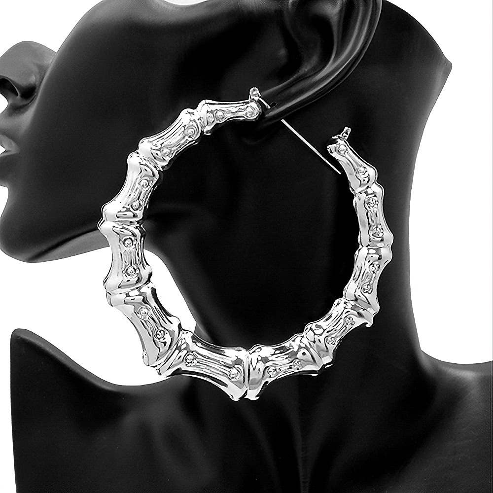 Diacly - Wholesale Hoop Earrings - 100MM Bamboo Hoop Earrings1