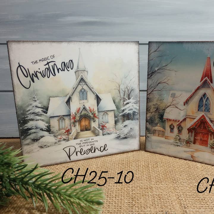 Bluegrass Burlap Co - Wholesale Sign - Christmas Church Wood Block Sign - His Presence 0