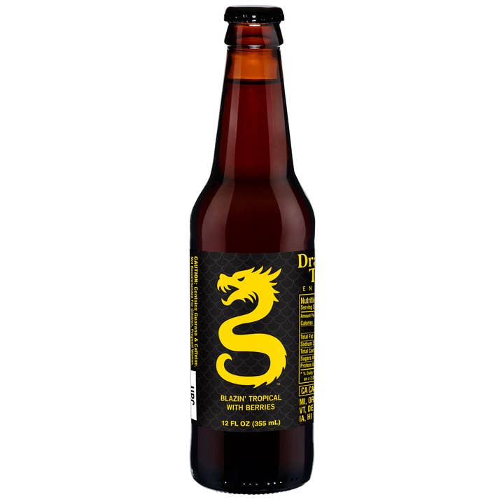 Grandpa Joe's Candy Shop - Wholesale Soda/Carbonated Drink - Dragon Tail Energy, Blazin' Tropical w/Berries, 12ct