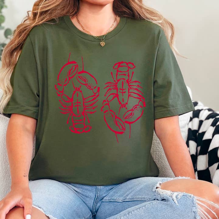 Shoppe SHC - Wholesale T-Shirt (Graphic) - Women's - Spring 2025 Coastal Aesthetic Lobster | Graphic Tee |Gildan 27