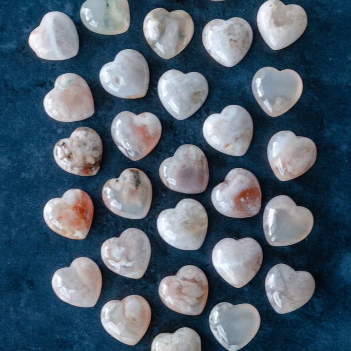 Selene Stone - Wholesale Spiritual Stone/Crystal - Flower Agate Extra Small Heart3