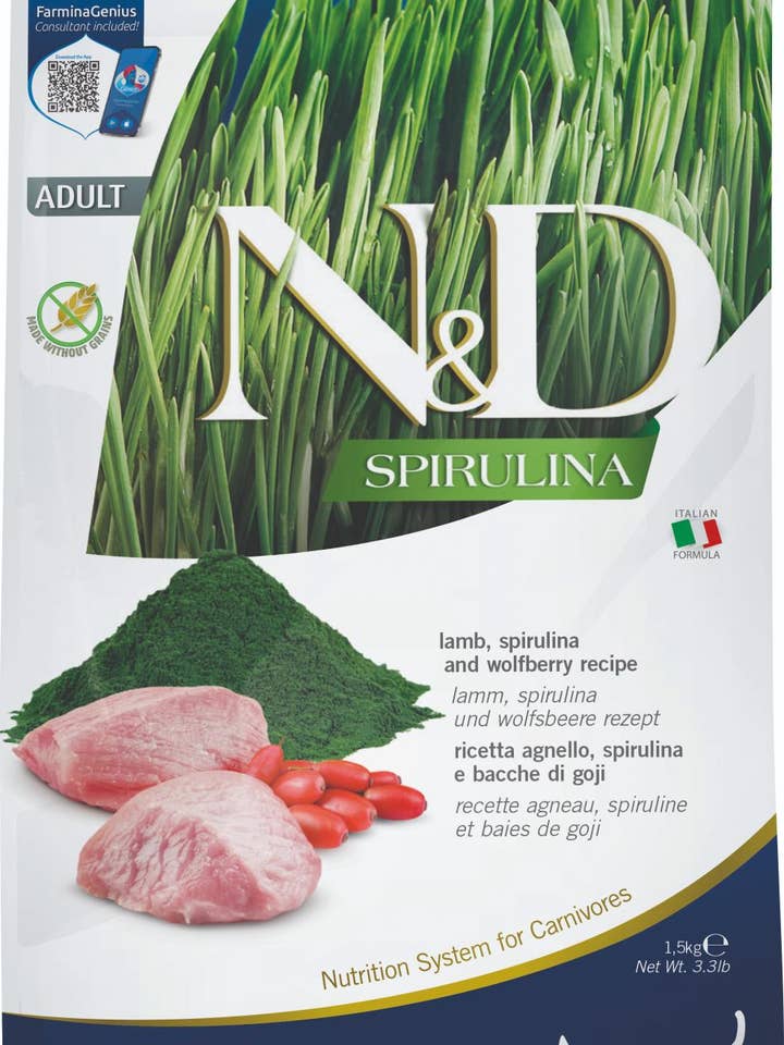 N&D Spirulina kattelam 1,5 kg. for engroshandel hos Finest Petfoods