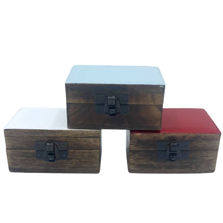 AW Artisan - Wholesale Jewelry Box/Organizer - Wooden Pill Box 9x5x4cm - Assorted4