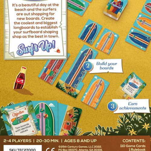 25th Century Games - Wholesale Board Game - Longboard Surfboard-Shaping Board Game1