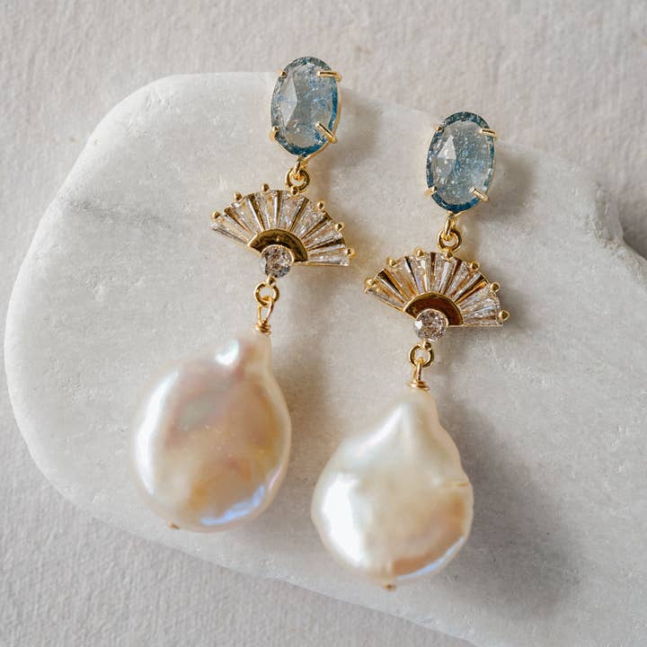 Something Blue Earrings for wholesale by Wander + Lust Jewelry