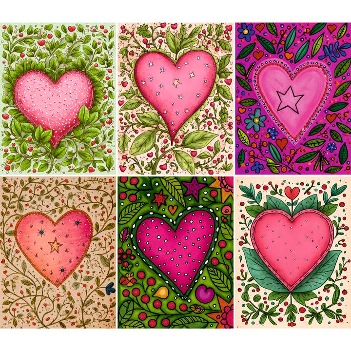 Papel de Arroz con Corazones Coloridos, 8 x 10.5 pulgadas (A4) para venta al por mayor de Craft Kreatively