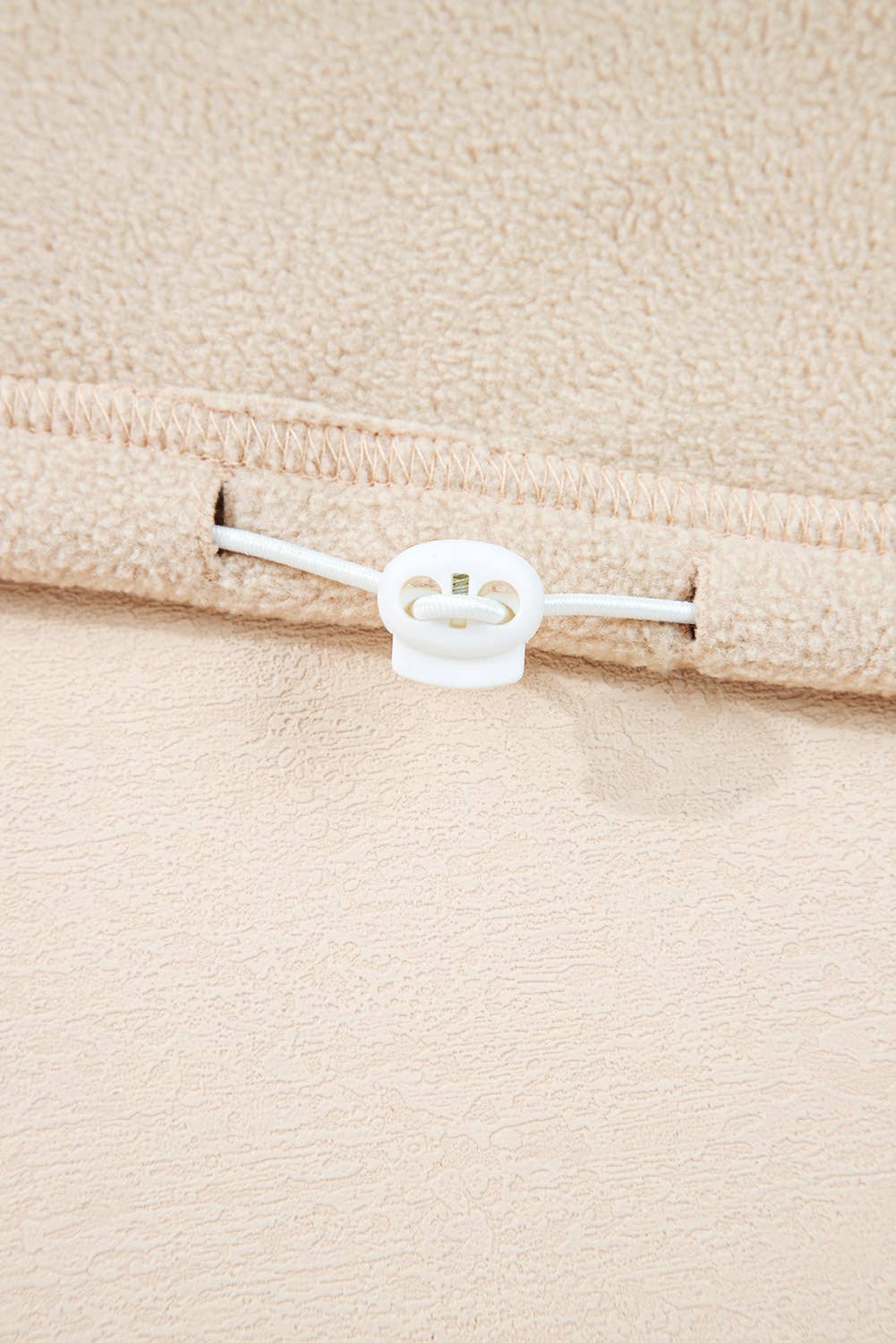 Beige Fleece Patchwork Zipped Neck Pullover Sweatshirt (S-XL) for wholesale on Faire8