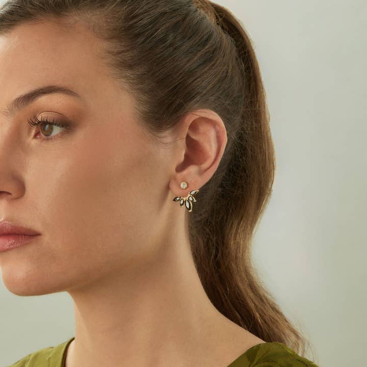 EarCandy Jewelry - Wholesale Single Earring - LONDON BLACKS EAR JACKET EARRING1